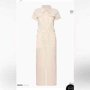 Good American Tan Utility Jumpsuit with Defined Waist